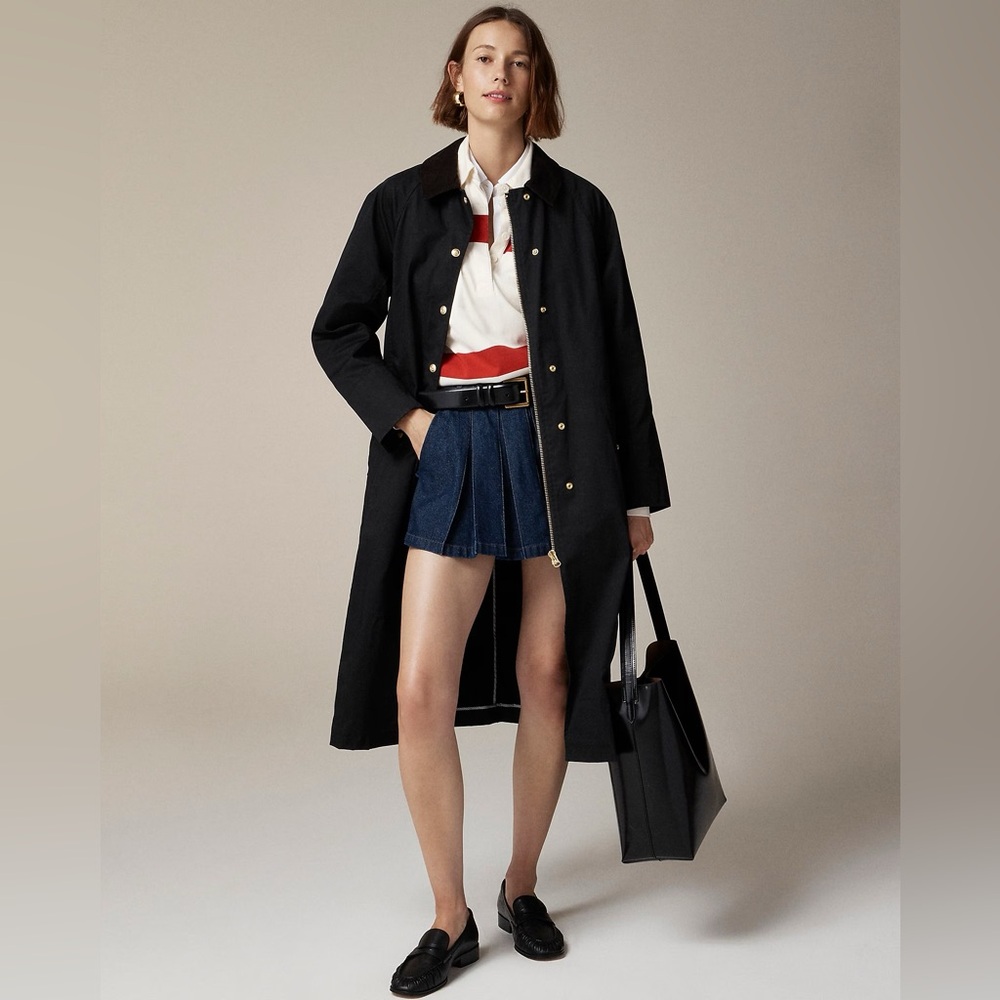J. Crew Long Barn Jacket™ in waxed cotton twill Size L